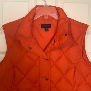 Lands’ End orange puffer vest